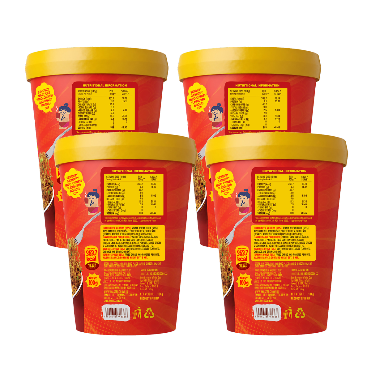 Chowmein Cup Noodles (Pack of 4)