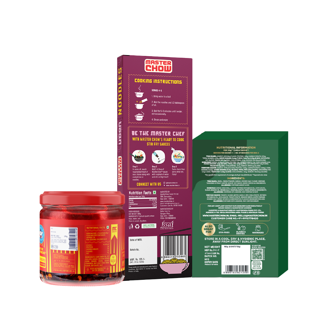 Fiery Udon Wok Kit(1 Asian Box, 1 Udon Noodles, 1 Chilli Oil)