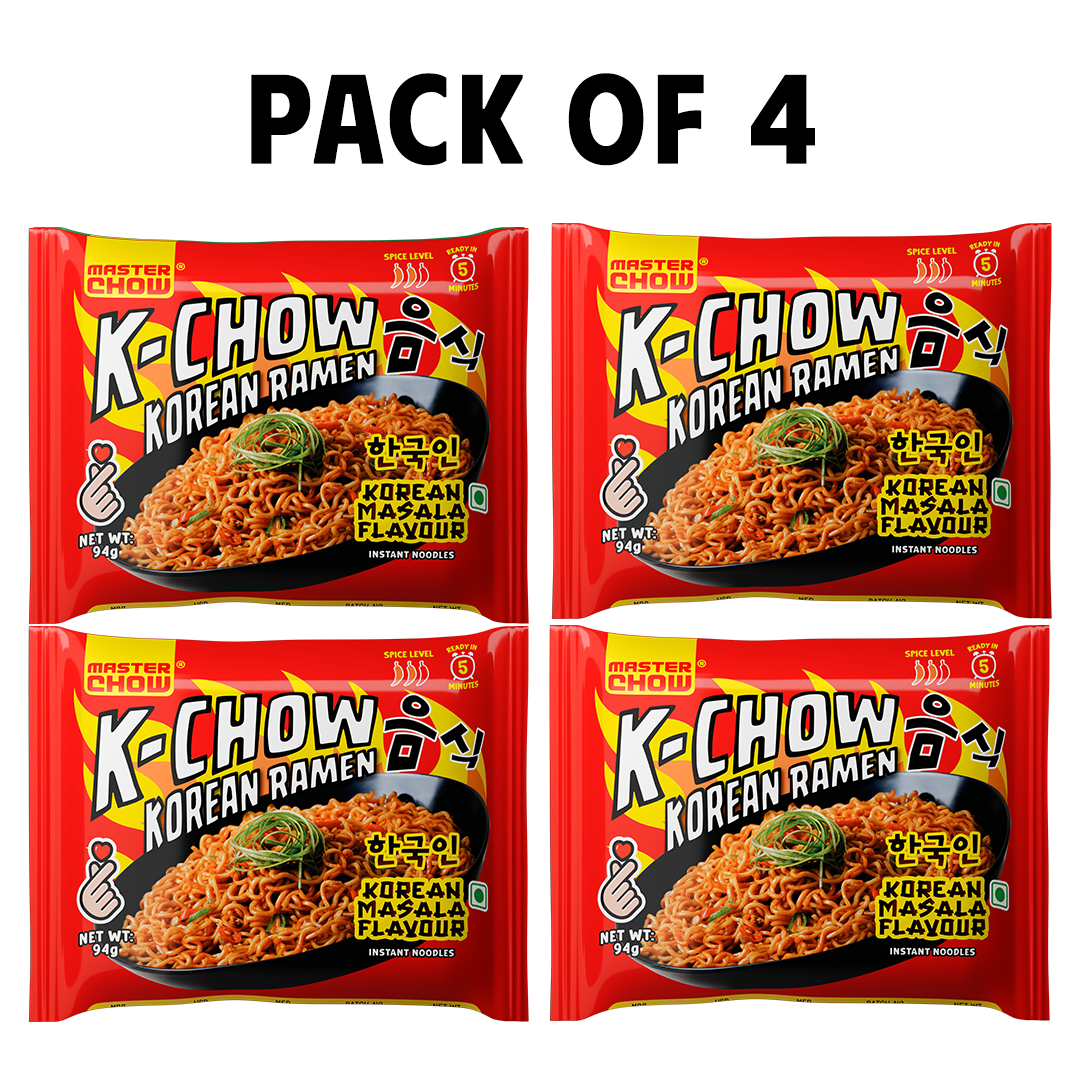 K-Chow Korean Ramen - Korean Masala (Assorted pack of 4)