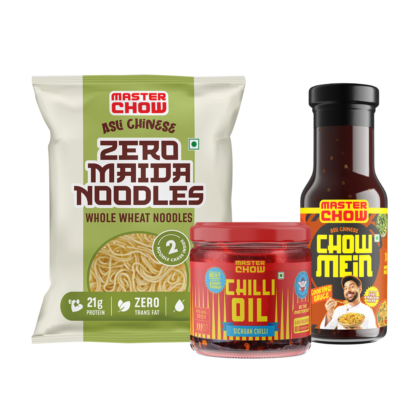 Healthy Chowmein Combo (Zero Maida Noodles + Chowmein Sauce + Chilli Oi)