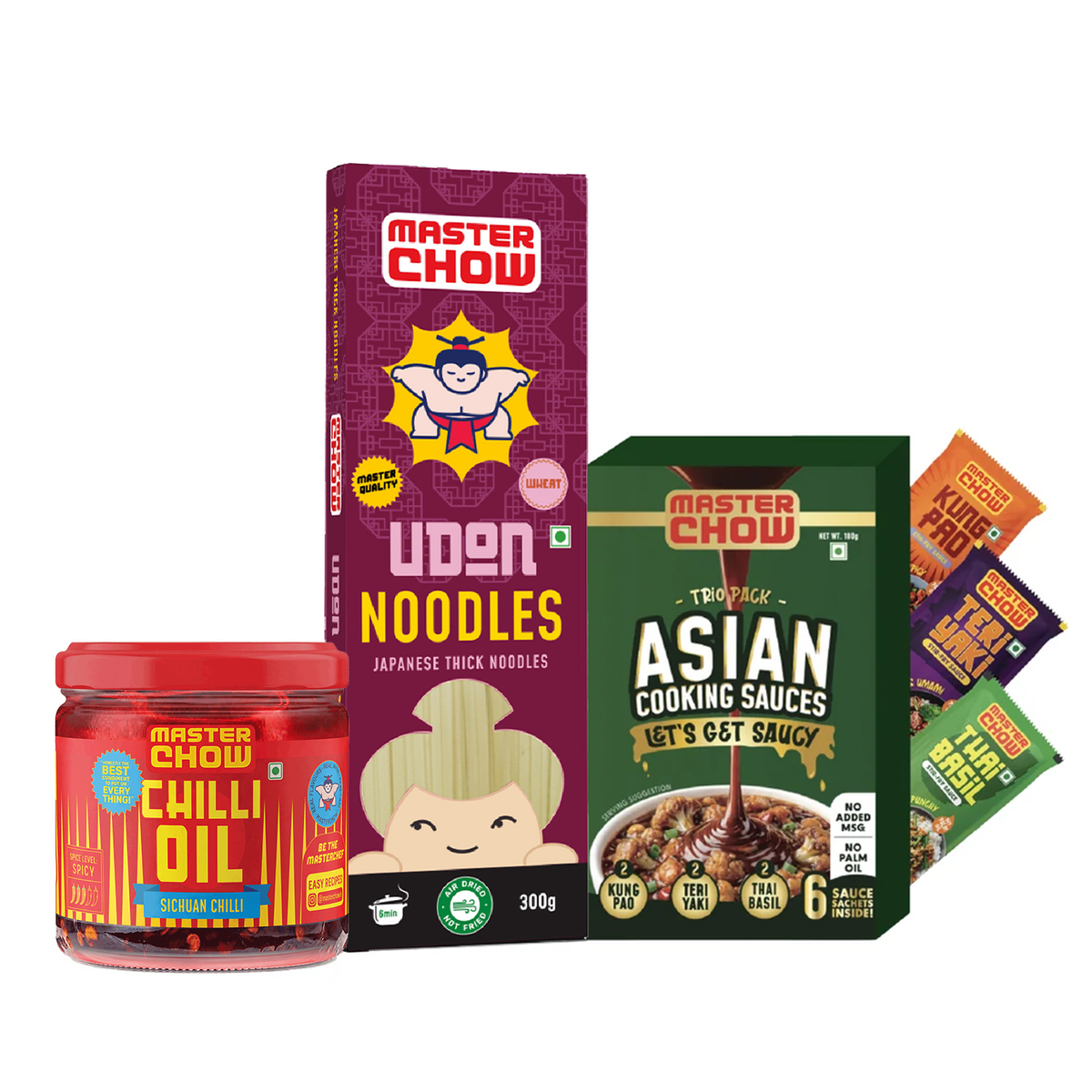 Fiery Udon Wok Kit
(1 Asian Box, 1 Udon Noodles, 1 Chilli Oil)