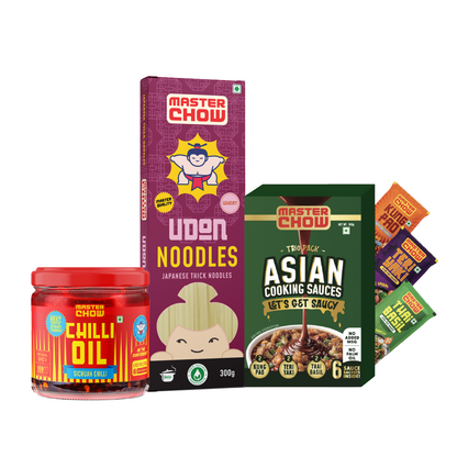 Fiery Udon Wok Kit(1 Asian Box, 1 Udon Noodles, 1 Chilli Oil)