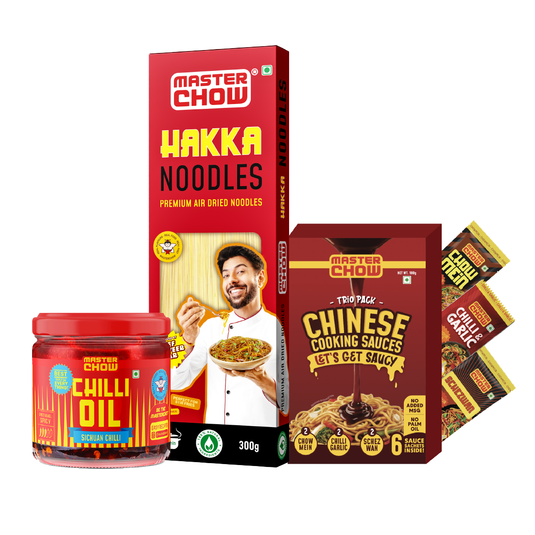 Sizzling Hakka Wok Kit(1 Chinese Box, 1 Hakka Noodles, 1 Chilli Oil)