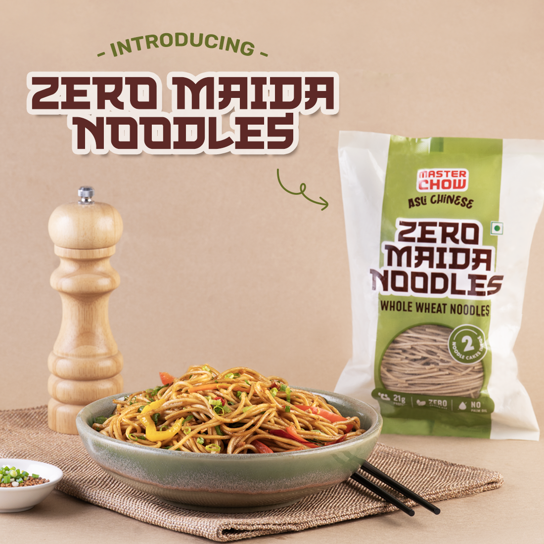 Zero Maida Party Pack (4 Noodles, 1 Chilli Oil, 1 Chilli Garlic Crisp, 1 Chowmein Sauce)