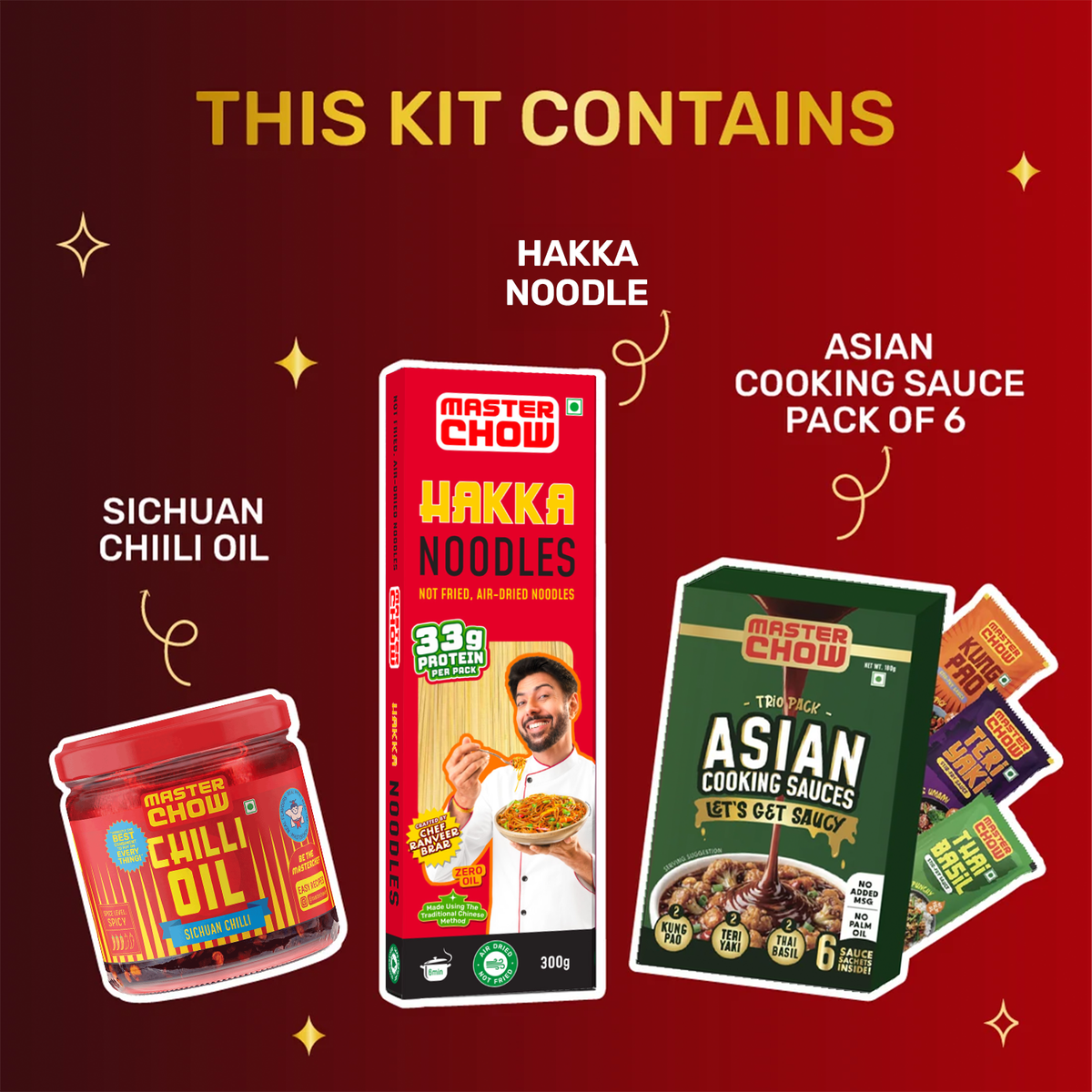 Sizzling Hakka Wok Kit
(1 Chinese Box, 1 Hakka Noodles, 1 Chilli Oil)