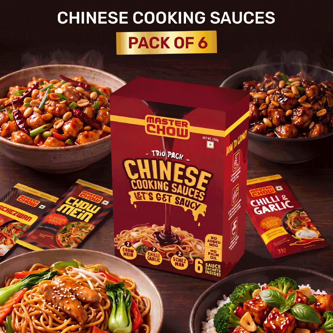 Fiery Whole Wheat Wok Kit(1 Chinese Box, 1 Whole Wheat Noodles, 1 Chilli Oil)