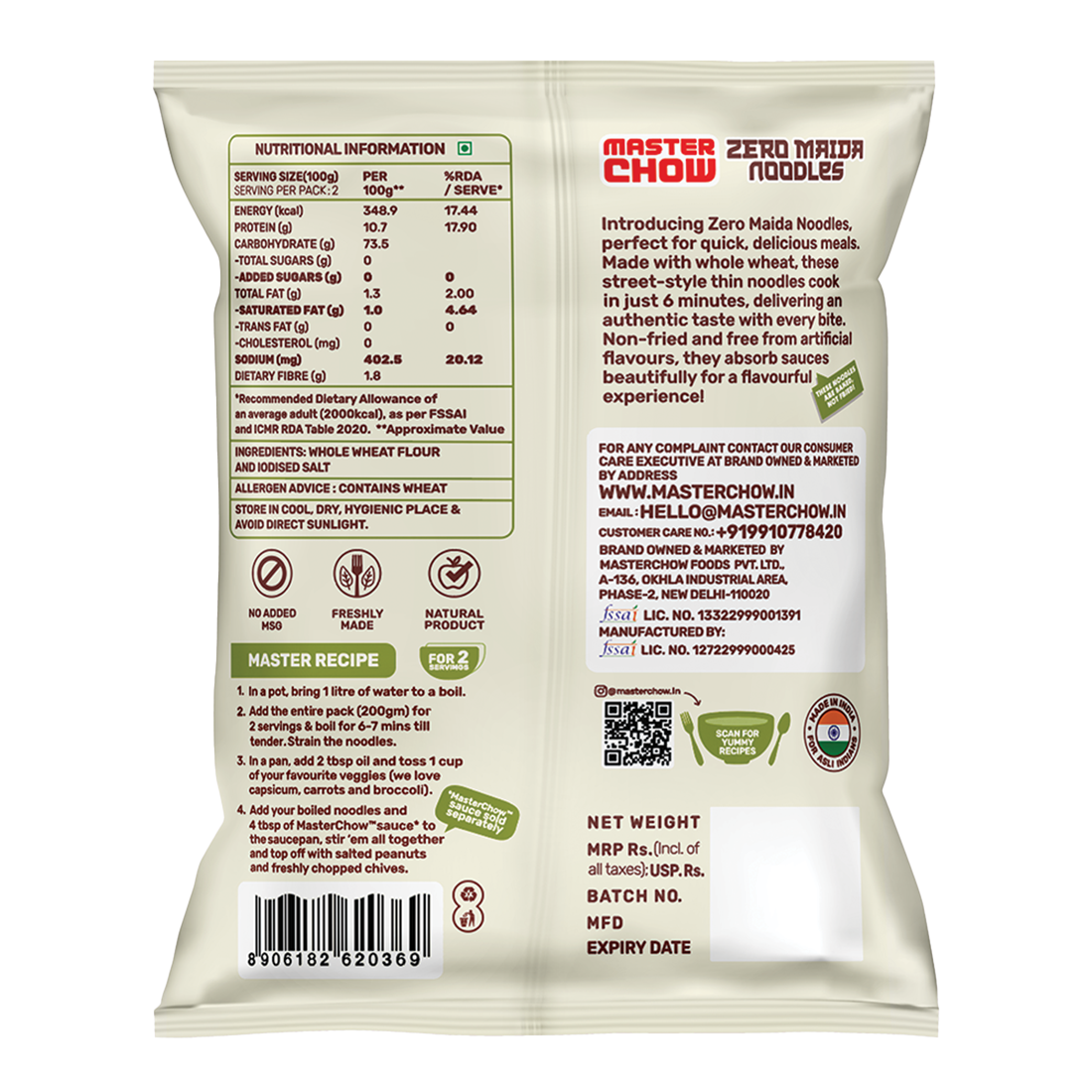 Zero Maida Noodles – 4 Pack (4 Noodles)