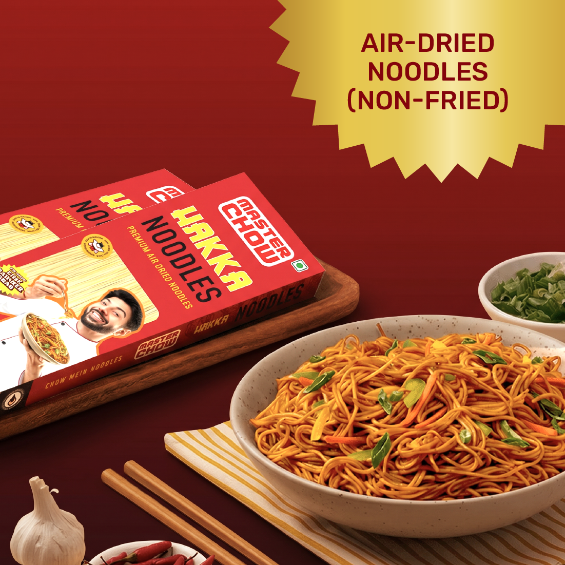 Sizzling Hakka Wok Kit(1 Chinese Box, 1 Hakka Noodles, 1 Chilli Oil)